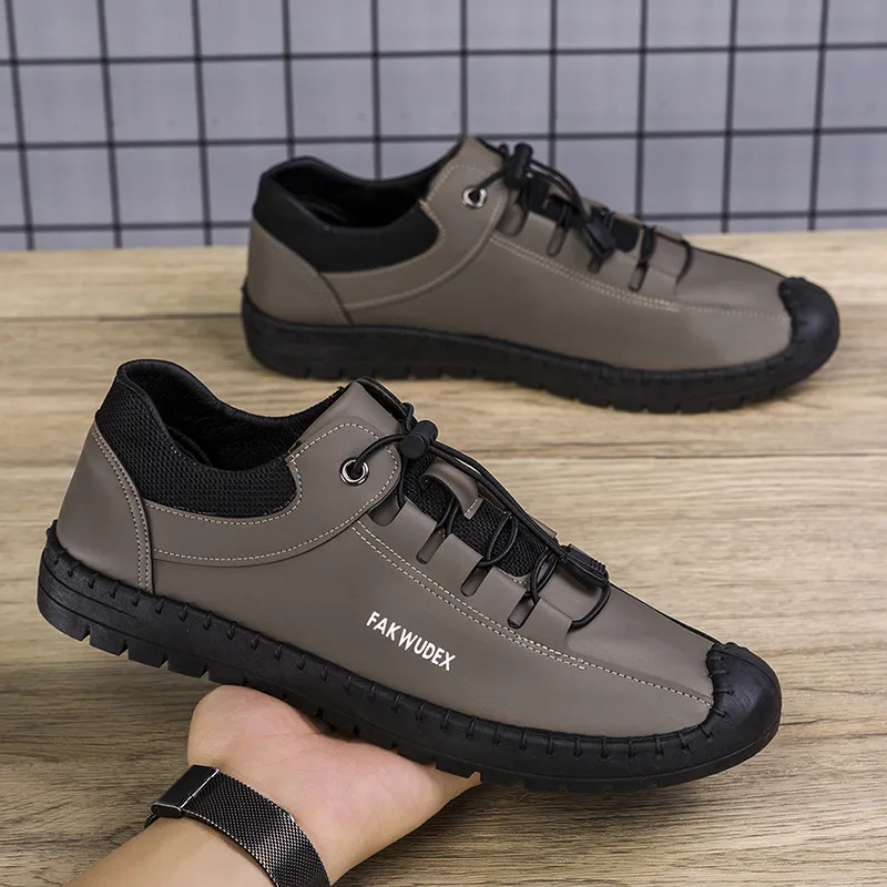 Summer Outdoor Non-slip Beach Handmade Leather Casual Hollow Fashion Men's Sneakers.