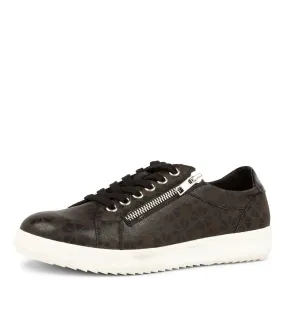 SUPERSOFT Zooesy Black Leather Sneakers White Sole