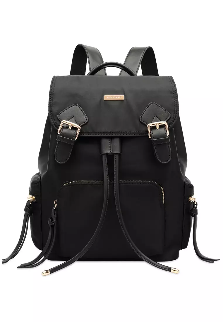 Swiss Polo Women's Top Flap Backpack - Black