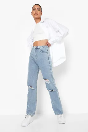 Tall Bleach Wash Distressed Boyfriend Jeans