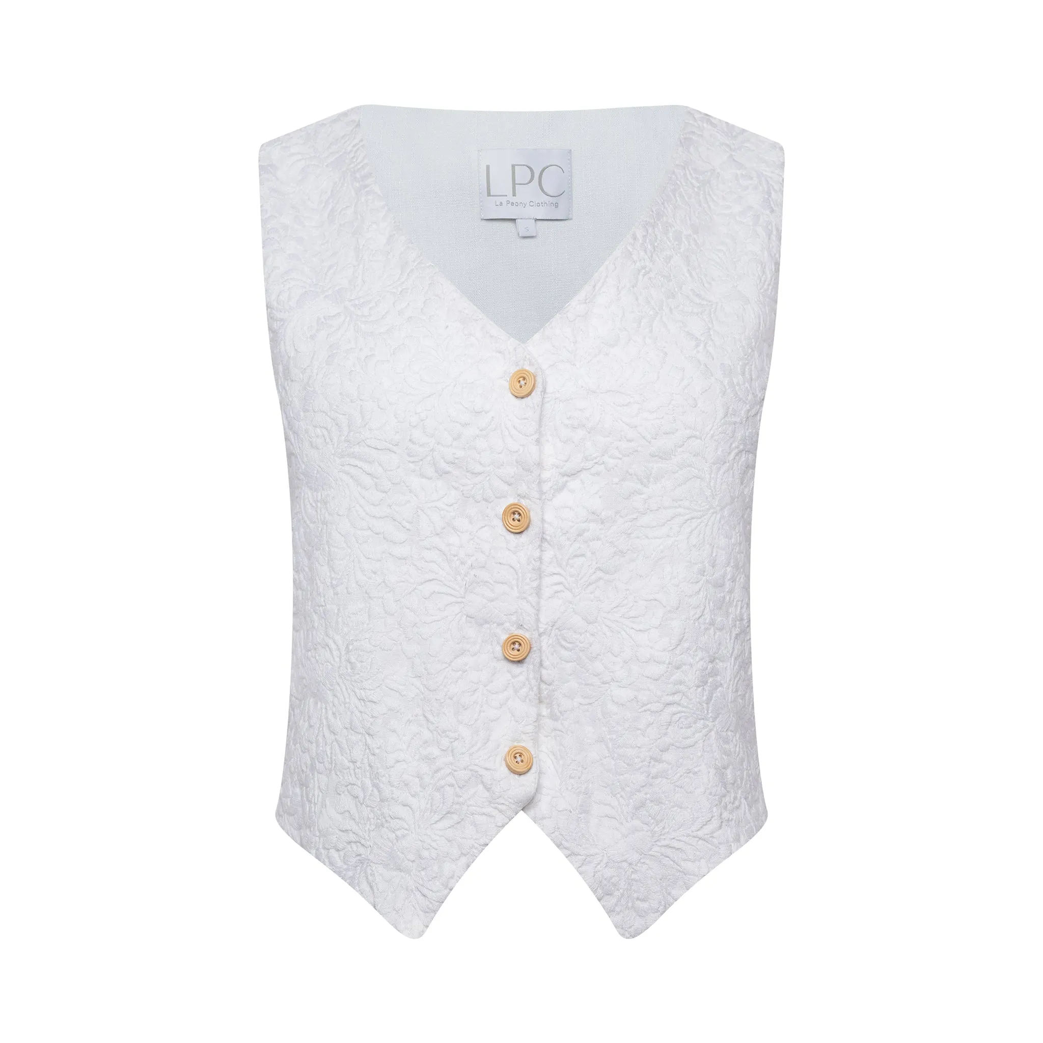 The Macfarland Vest in White on White