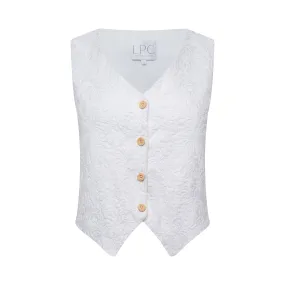 The Macfarland Vest in White on White