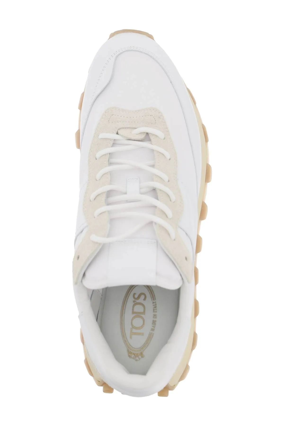 Tod's    Tod's Leather And Fabric 1t Sneakers