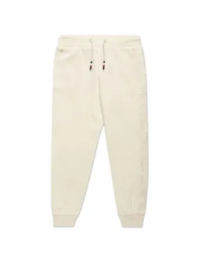 Tommy Hilfiger Kids Girls Ivory Mid Rise Brand Embroidered Joggers