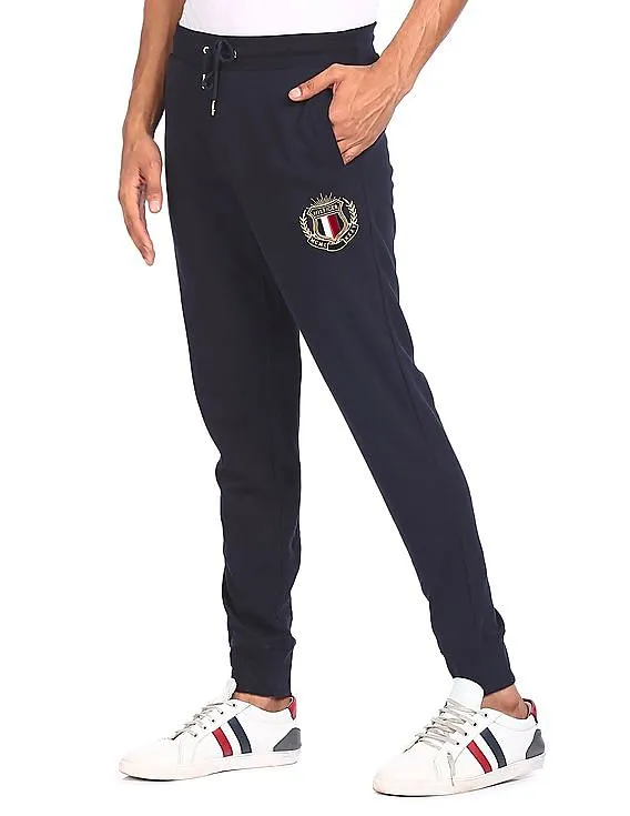 Tommy Hilfiger Men Navy Mid Rise Drawstring Waist Joggers