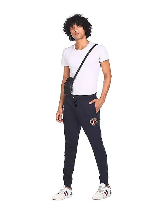 Tommy Hilfiger Men Navy Mid Rise Drawstring Waist Joggers