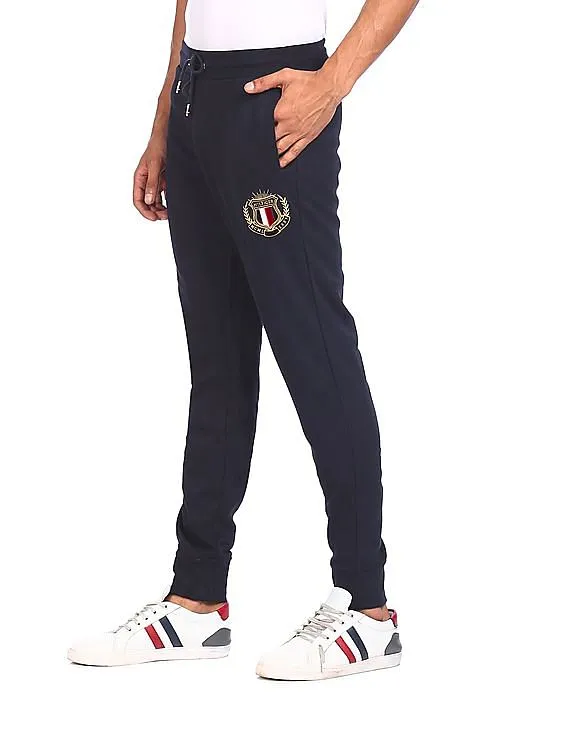 Tommy Hilfiger Men Navy Mid Rise Drawstring Waist Joggers