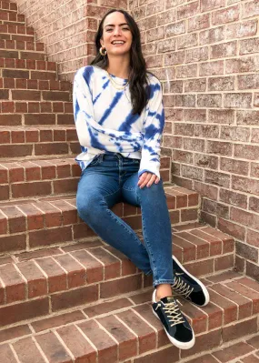 Topanga Tie Dye LS Pullover - Blue Tie Dye