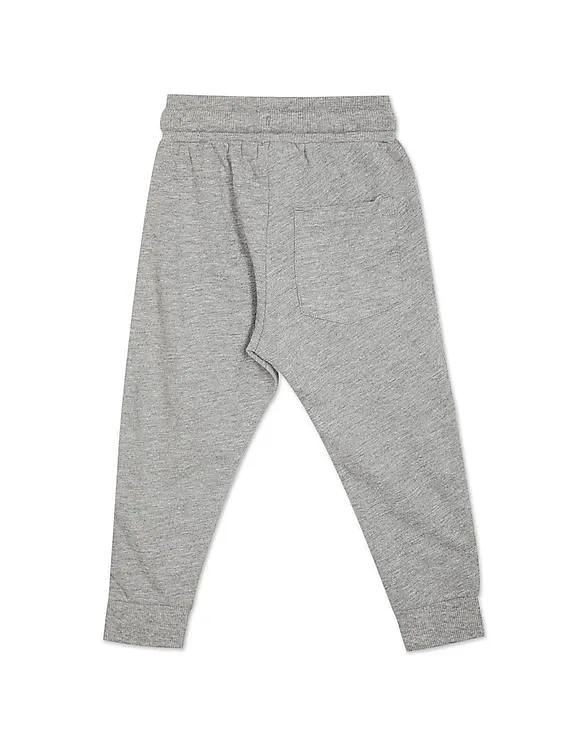 U.S. Polo Assn. Kids Boys Grey Drawstring Waist Heathered Joggers