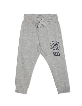 U.S. Polo Assn. Kids Boys Grey Drawstring Waist Heathered Joggers