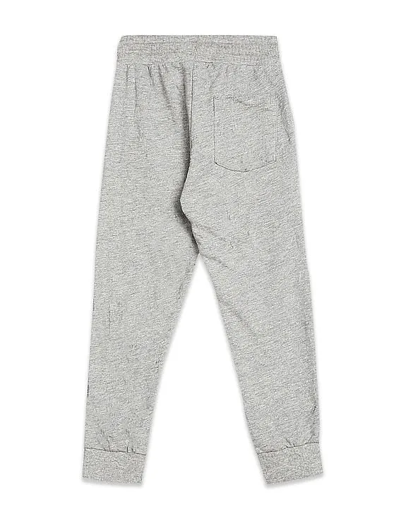 U.S. Polo Assn. Kids Boys Grey Elasticized Waist Heathered Joggers