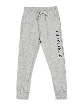 U.S. Polo Assn. Kids Boys Grey Elasticized Waist Heathered Joggers