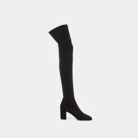 Valentino Garavani  Over The Knee Boot in Black Fabric