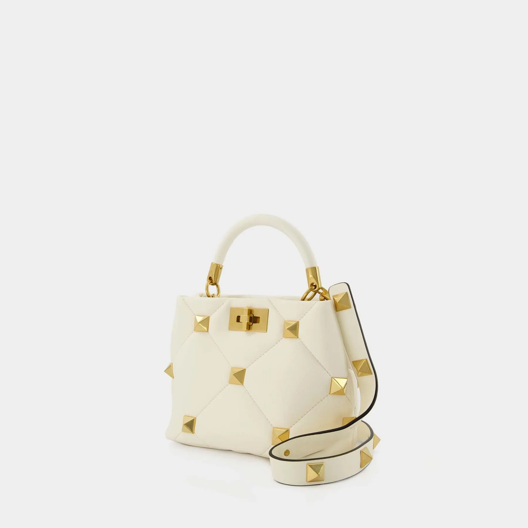 Valentino Garavani  Roman Stud Small Handbag - Valentino Garavani - Ivory - Leather