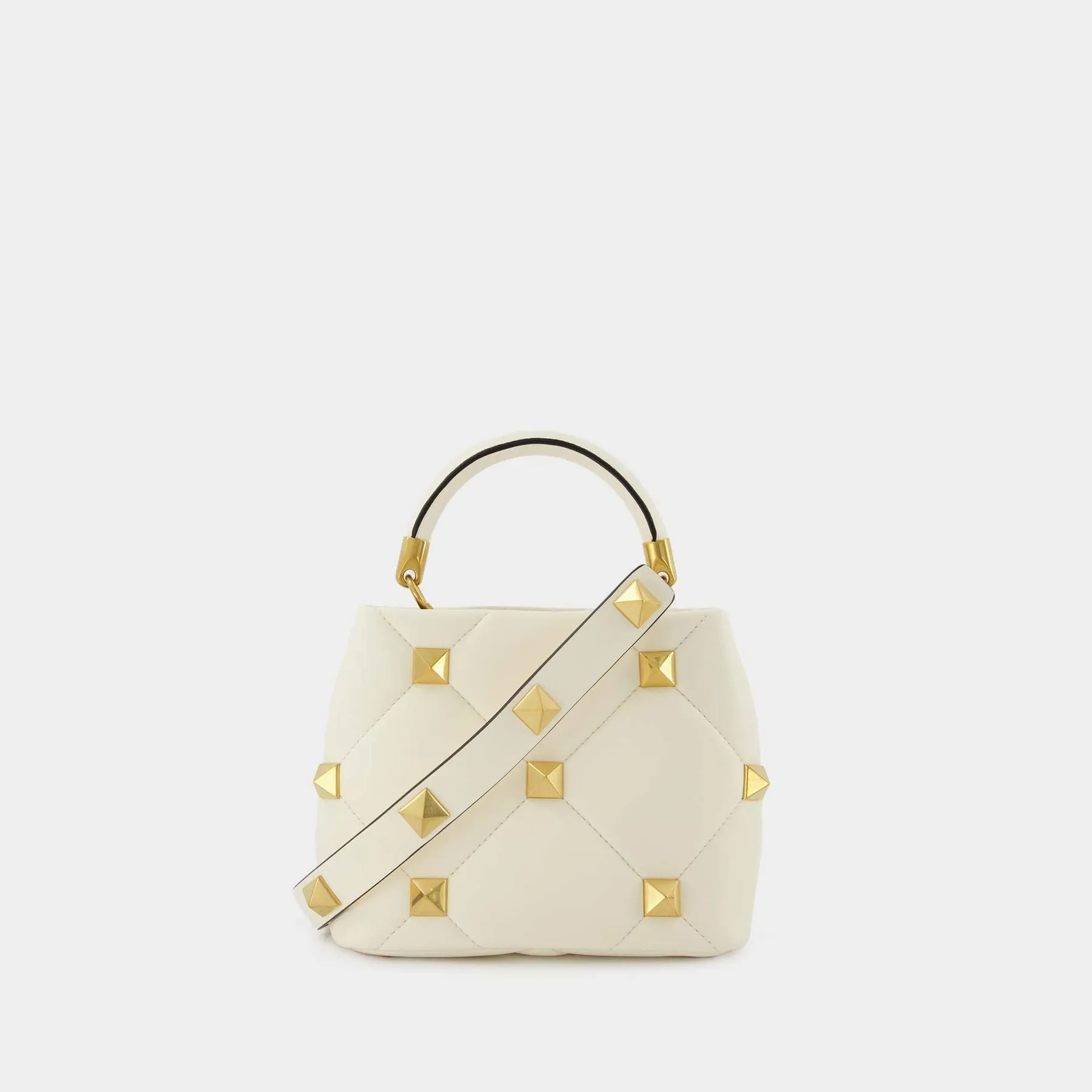 Valentino Garavani  Roman Stud Small Handbag - Valentino Garavani - Ivory - Leather