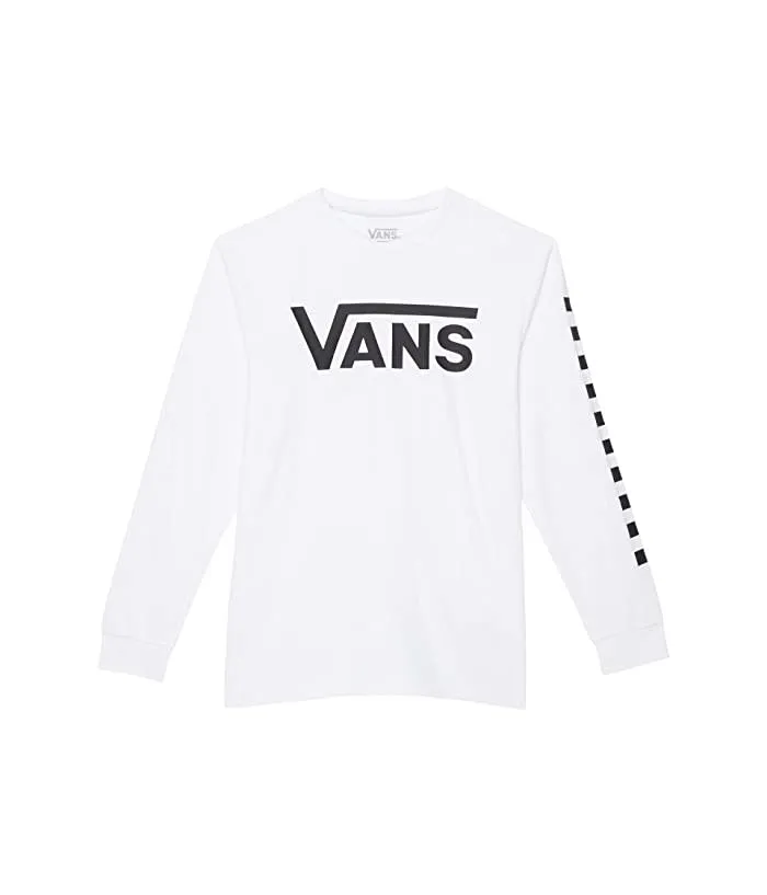 Vans Kids Classic Checker Long Sleeve Sun Shirt - White/Black