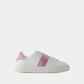 Versace  La Greca Sneakers - Versace - Leather - White/Pink