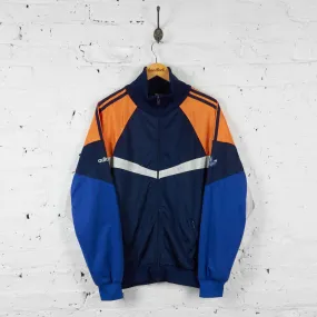 Vintage Colourblock Adidas Tracksuit Top - Orange/Navy - L