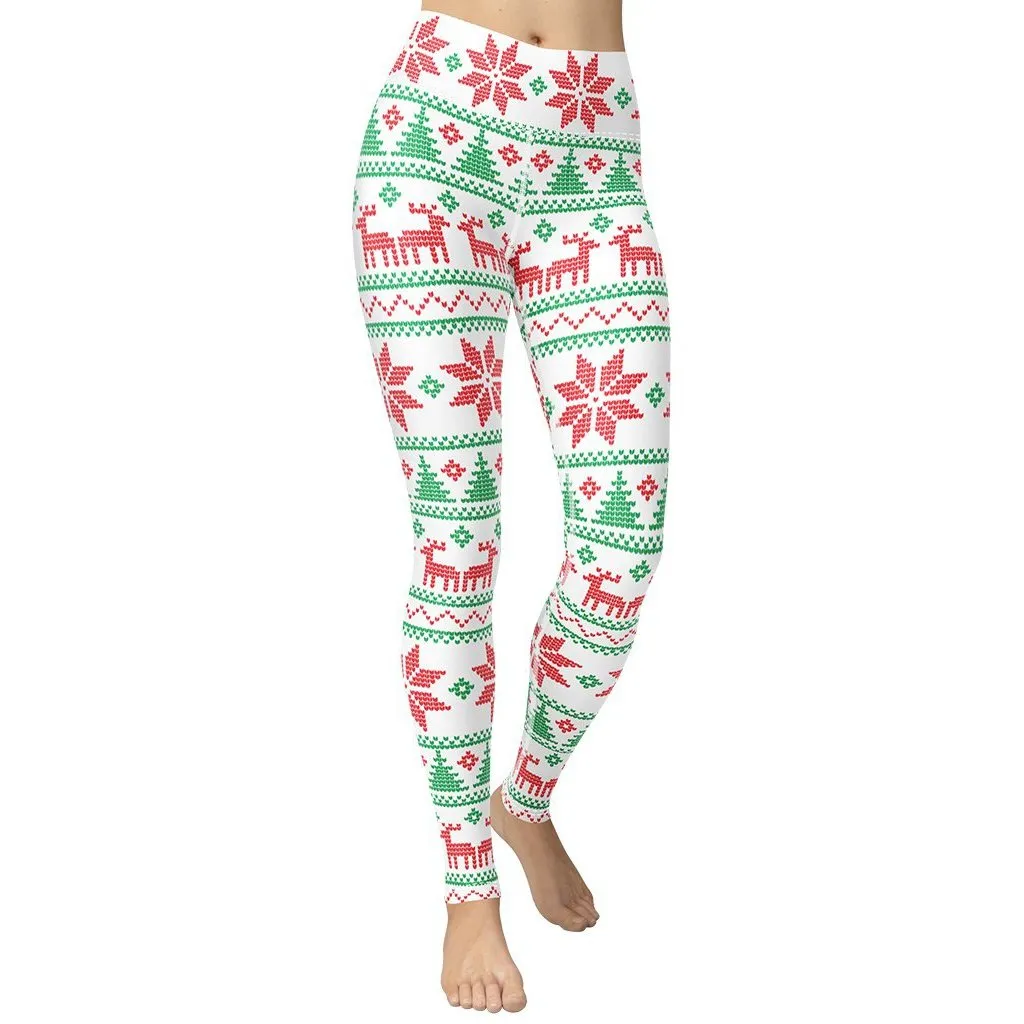 Vintage Knit Print Yoga Leggings