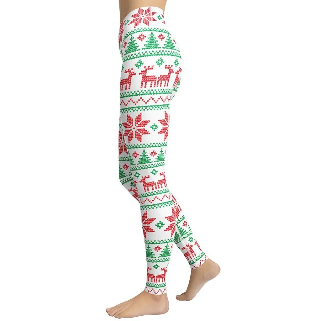 Vintage Knit Print Yoga Leggings