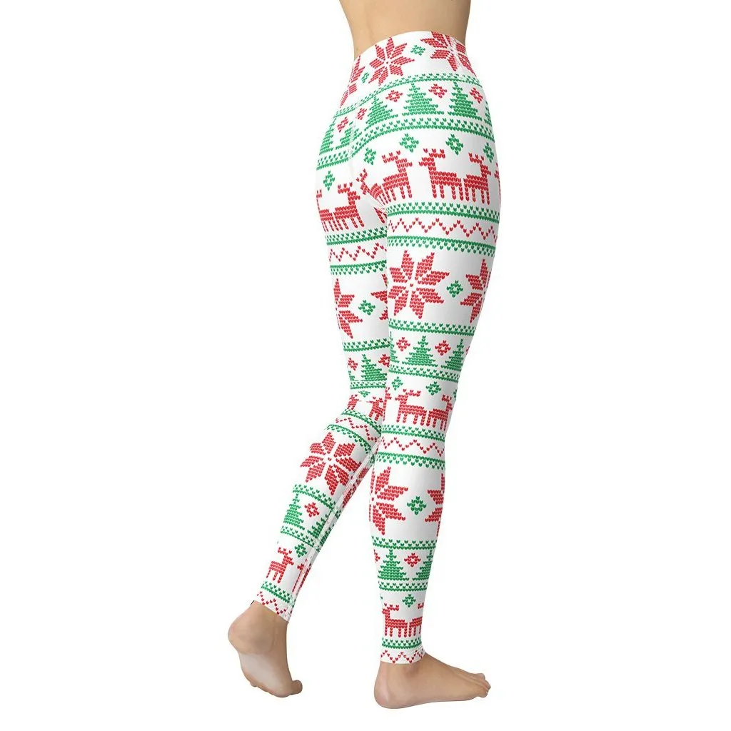 Vintage Knit Print Yoga Leggings