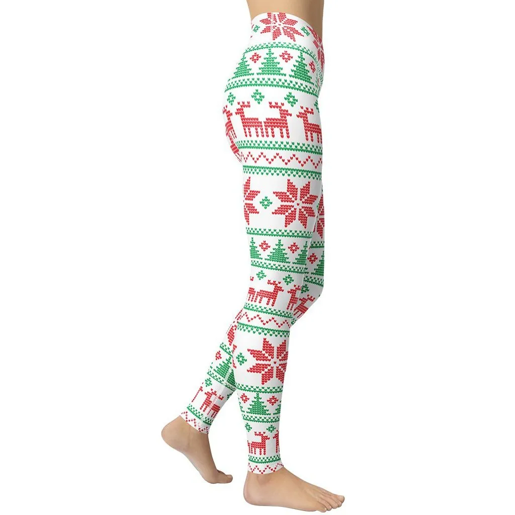 Vintage Knit Print Yoga Leggings