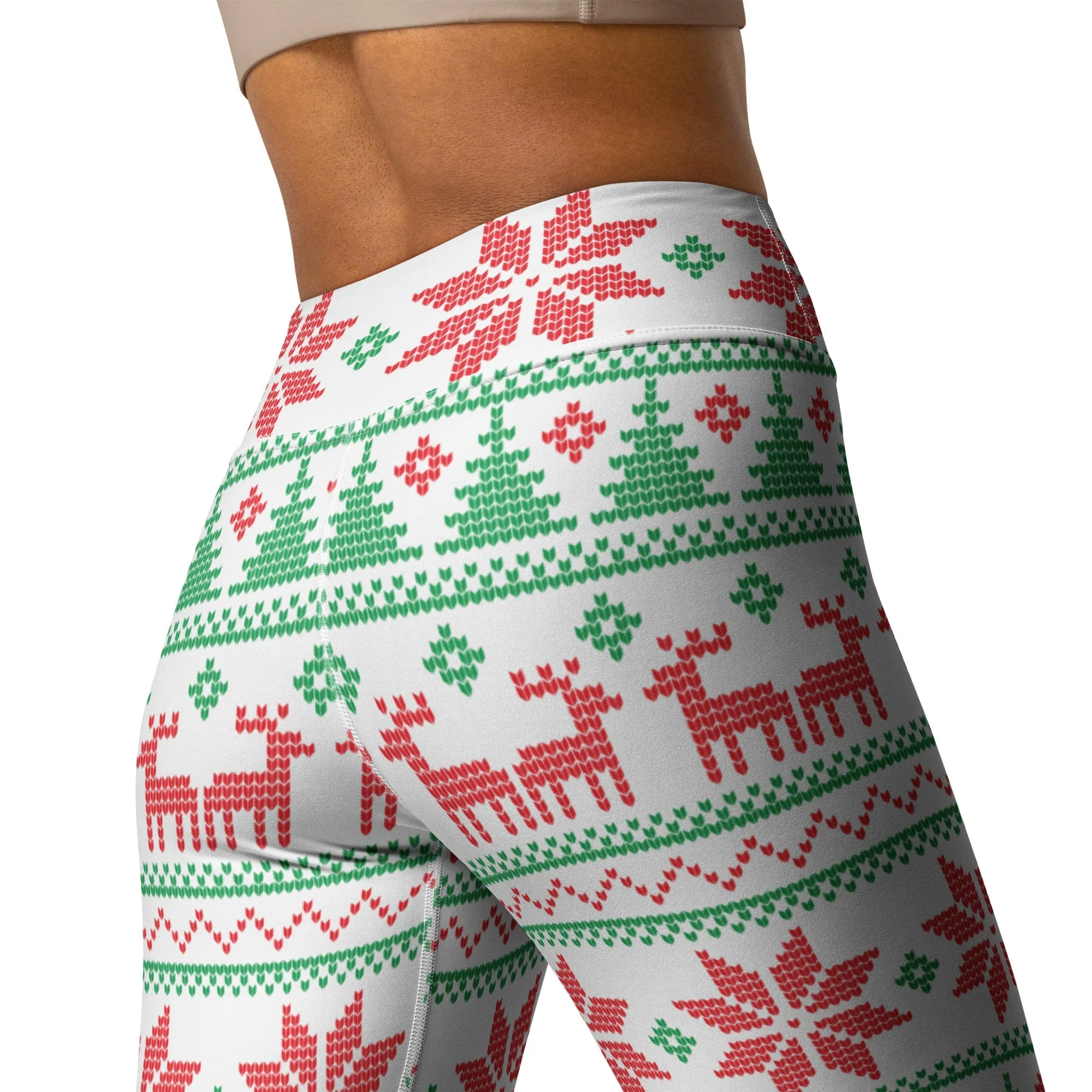 Vintage Knit Print Yoga Leggings