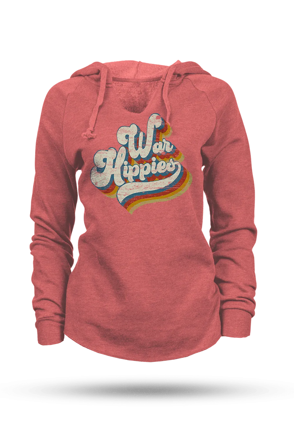 War Hippies Retro - Lightweight Women's V-Neck Hoodie