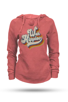 War Hippies Retro - Lightweight Women's V-Neck Hoodie