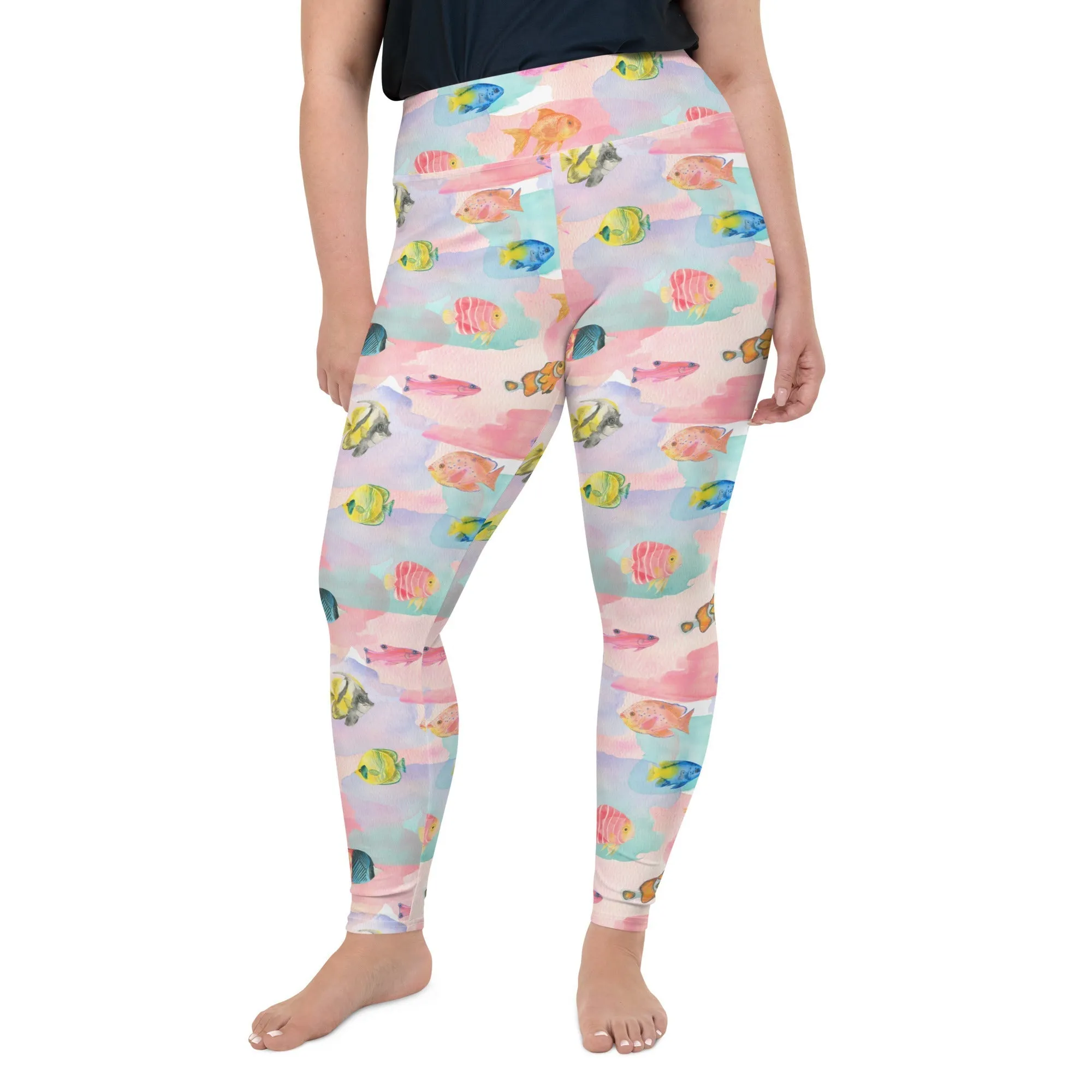 Watercolor Fish Plus Size Leggings