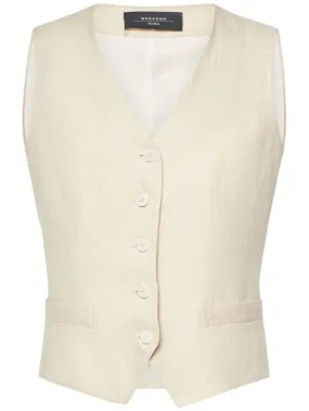 Weekend Max Mara   Pacche linen canvas vest 