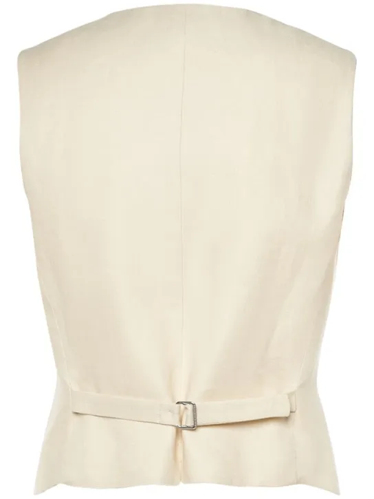 Weekend Max Mara   Pacche linen canvas vest 