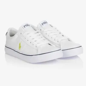 White Canvas Low-Top Logo Trainers