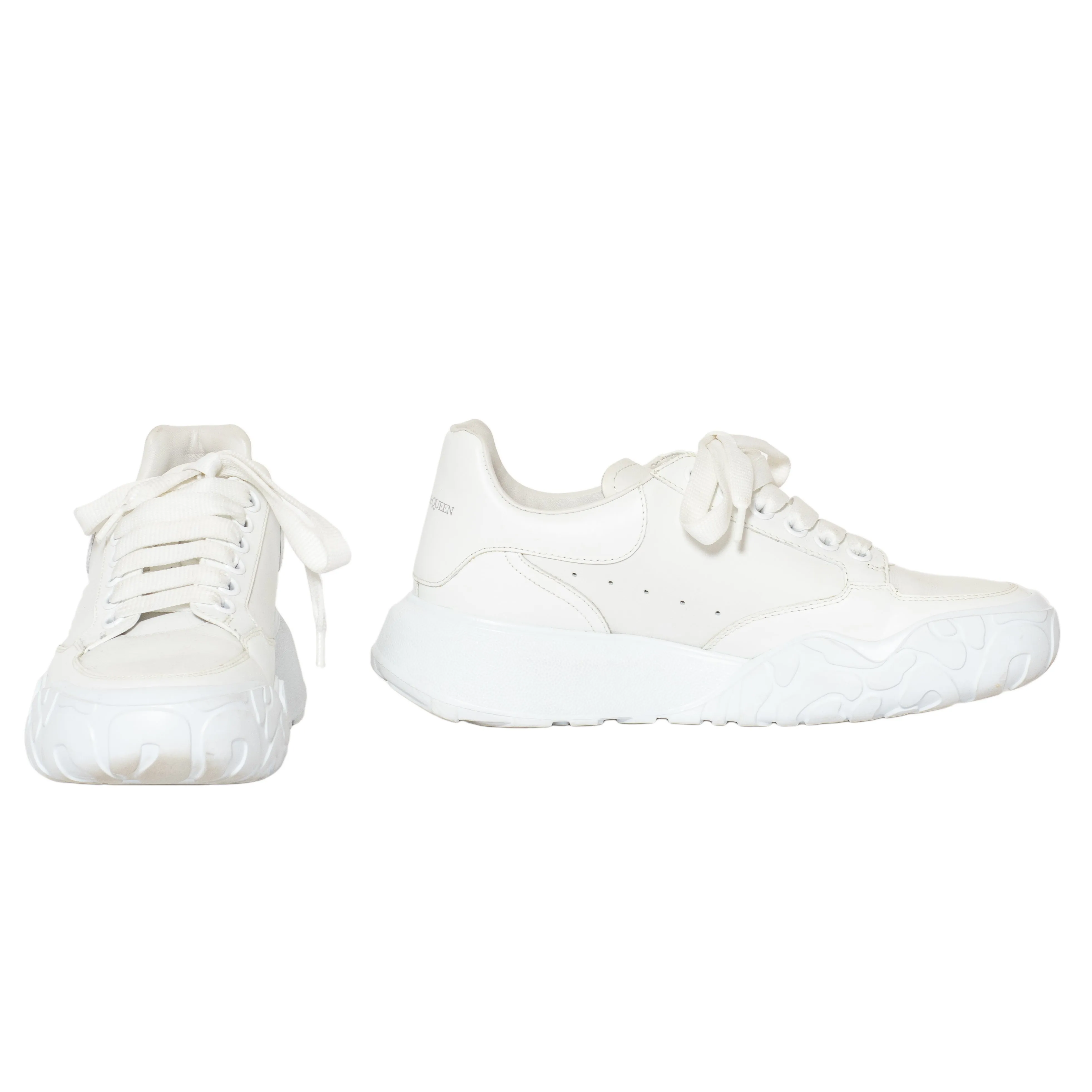 White Leather Court Low-Top Sneakers 38