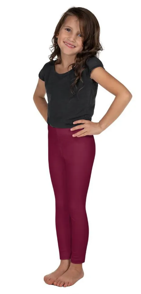 Wine Burgundy Kid's Leggings