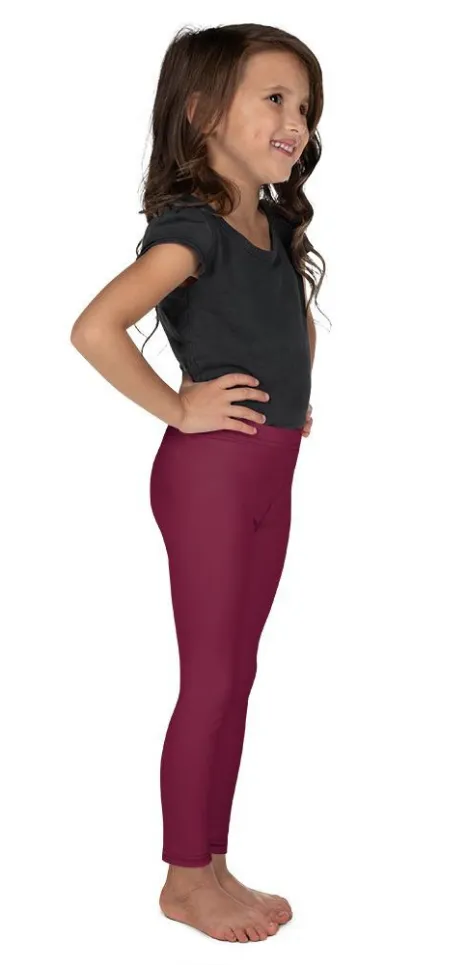 Wine Burgundy Kid's Leggings