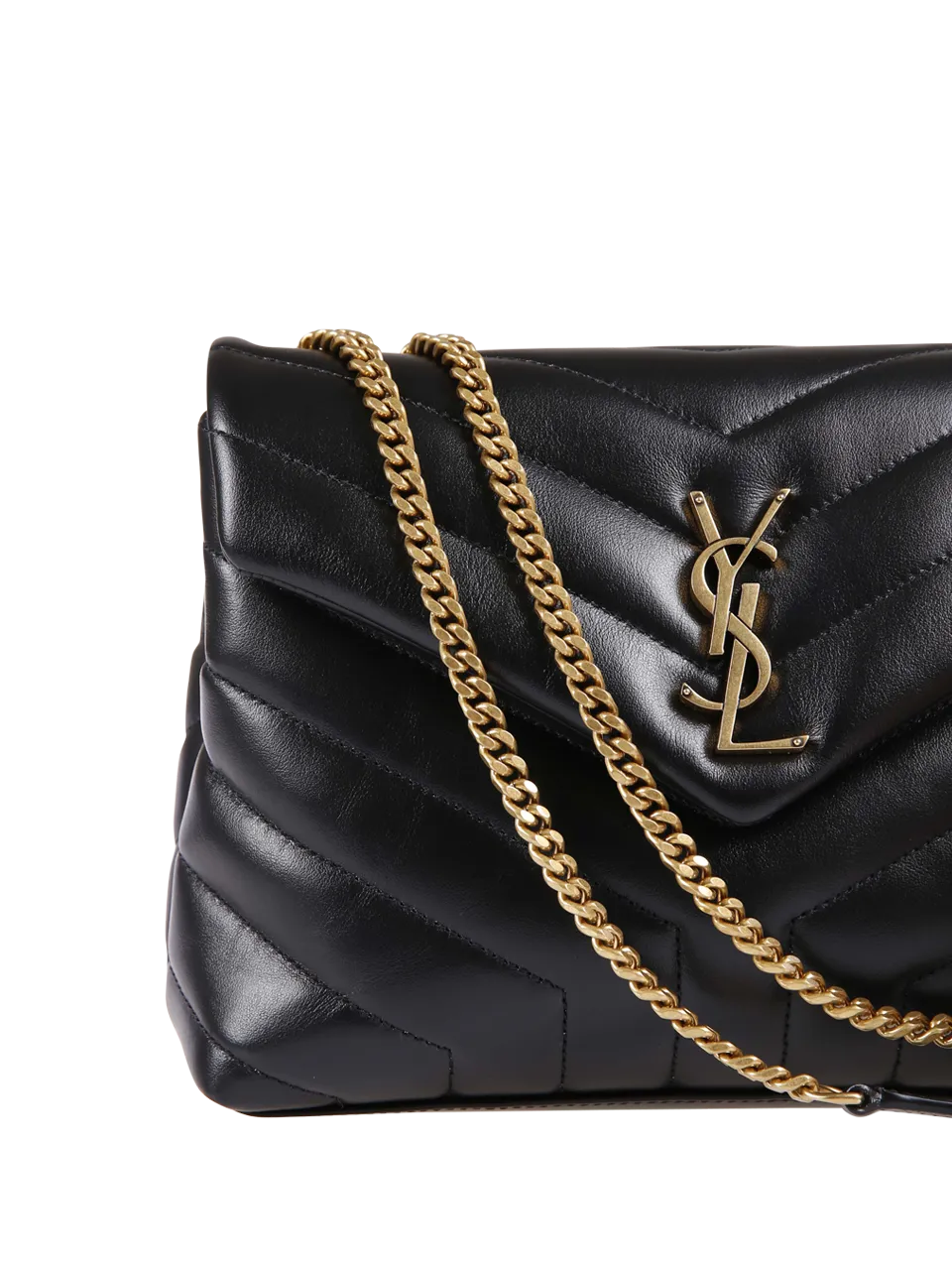 WOMAN SAINT LAURENT BLACK LEATHER LOULOU SMALL BAG