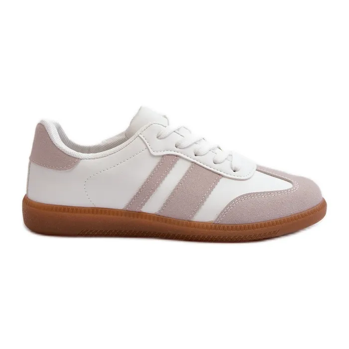 Women's Low Eco Leather Sneakers White-Gray Relialia grey