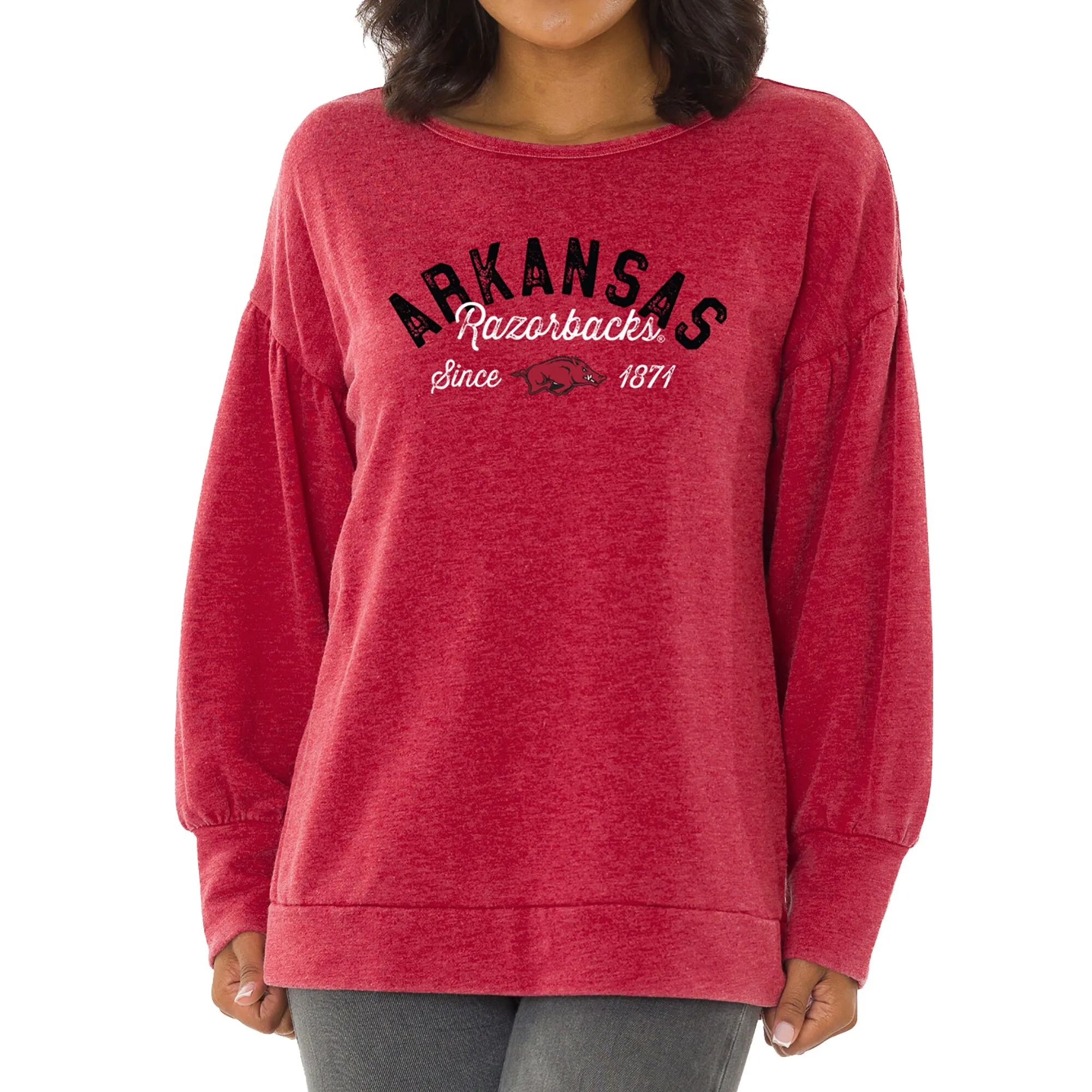 Women's Cardinal Arkansas Razorbacks Brooklyn Pullover Sweatshirt