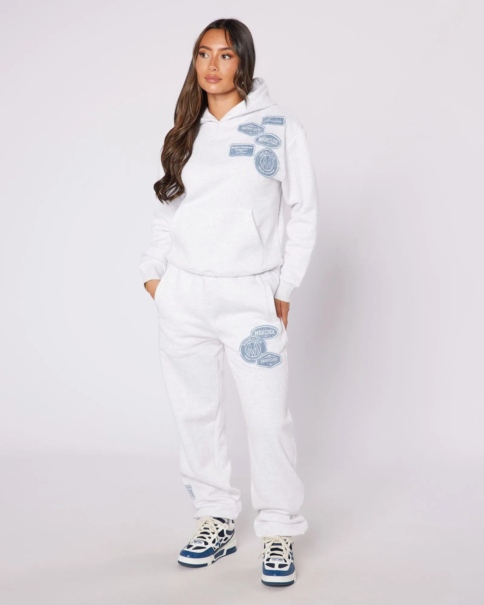 Womens Snow Marl OG Badge Denim Joggers