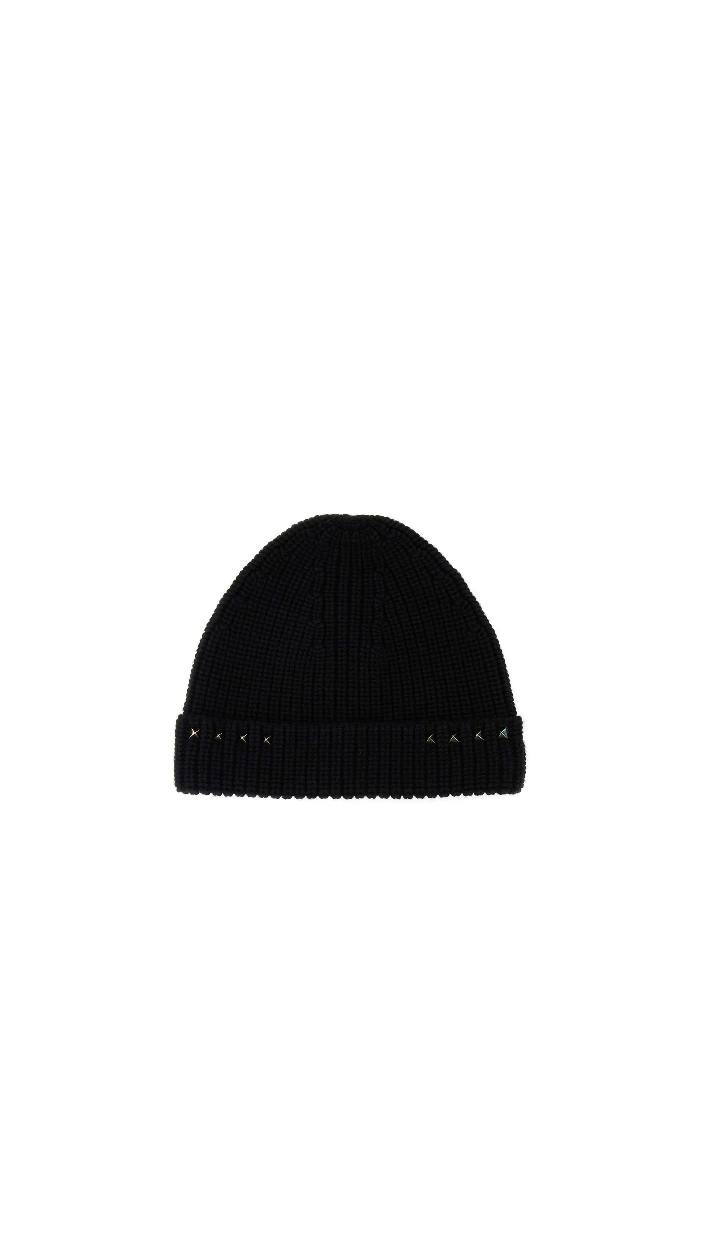 Wool Beanie Hat - Black