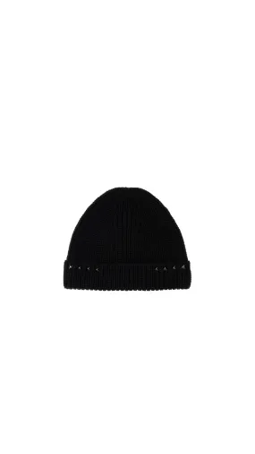 Wool Beanie Hat - Black