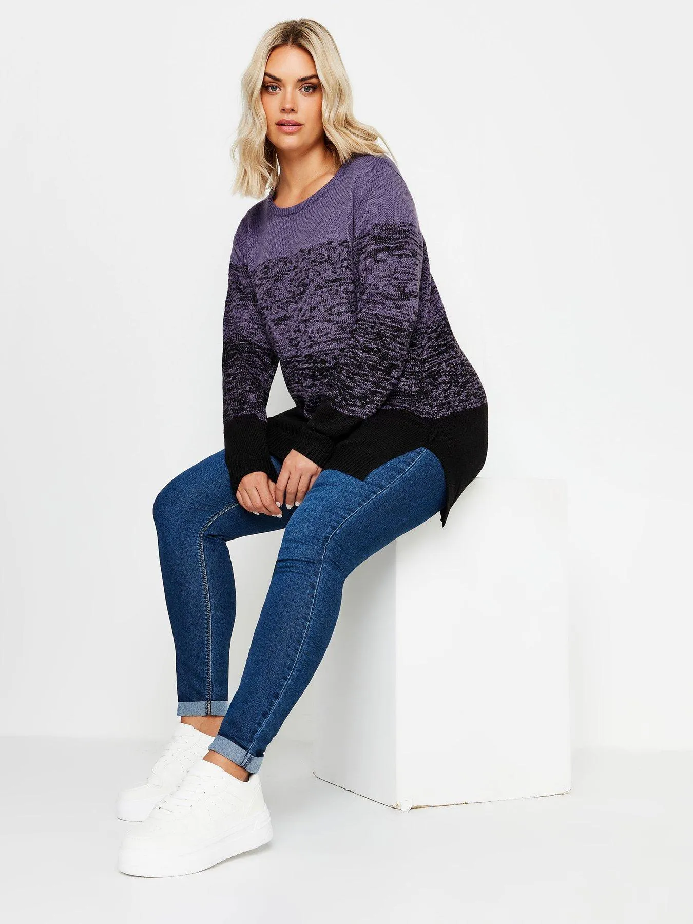 Yours Curve Colourblock Jumper