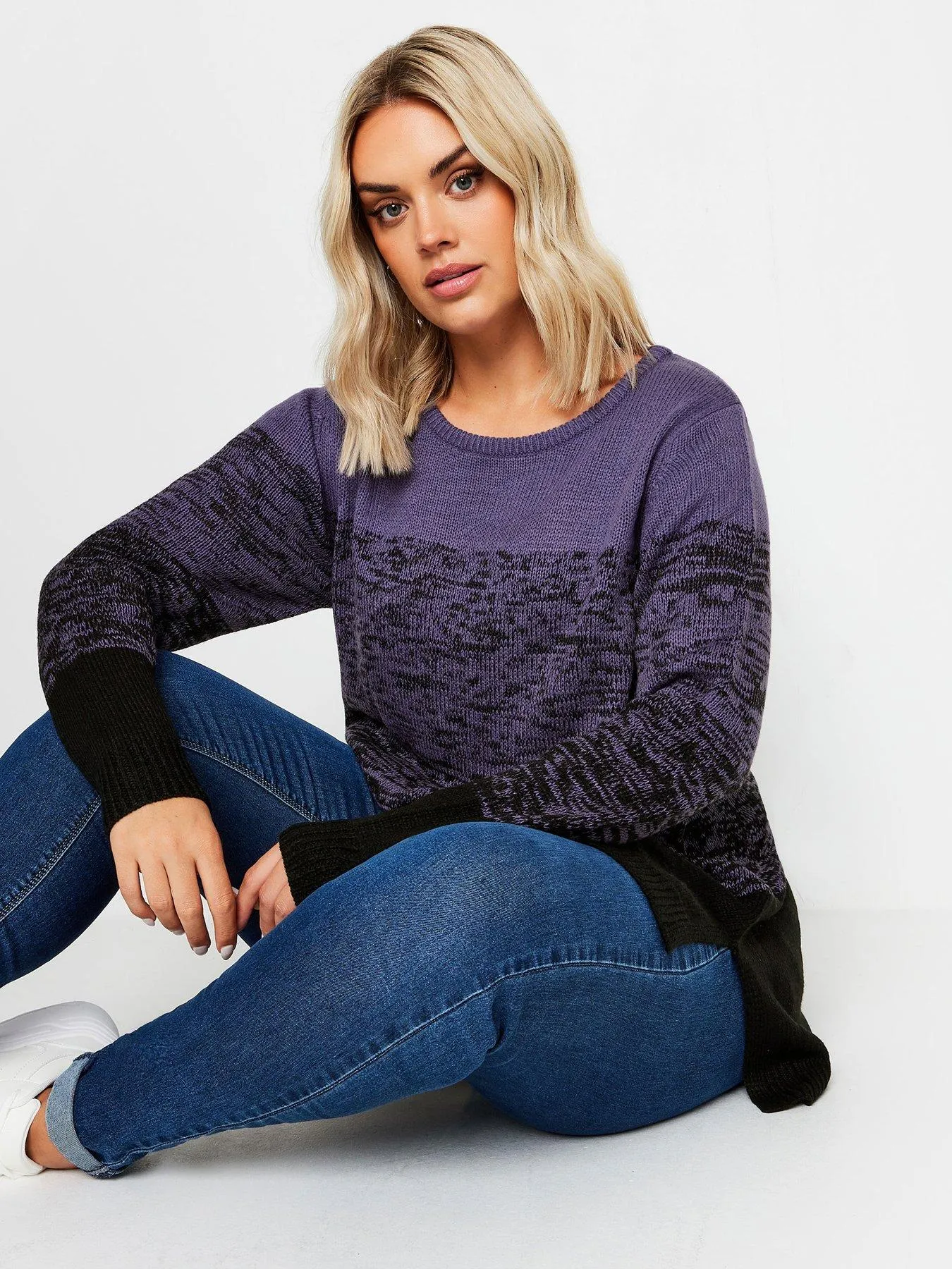 Yours Curve Colourblock Jumper